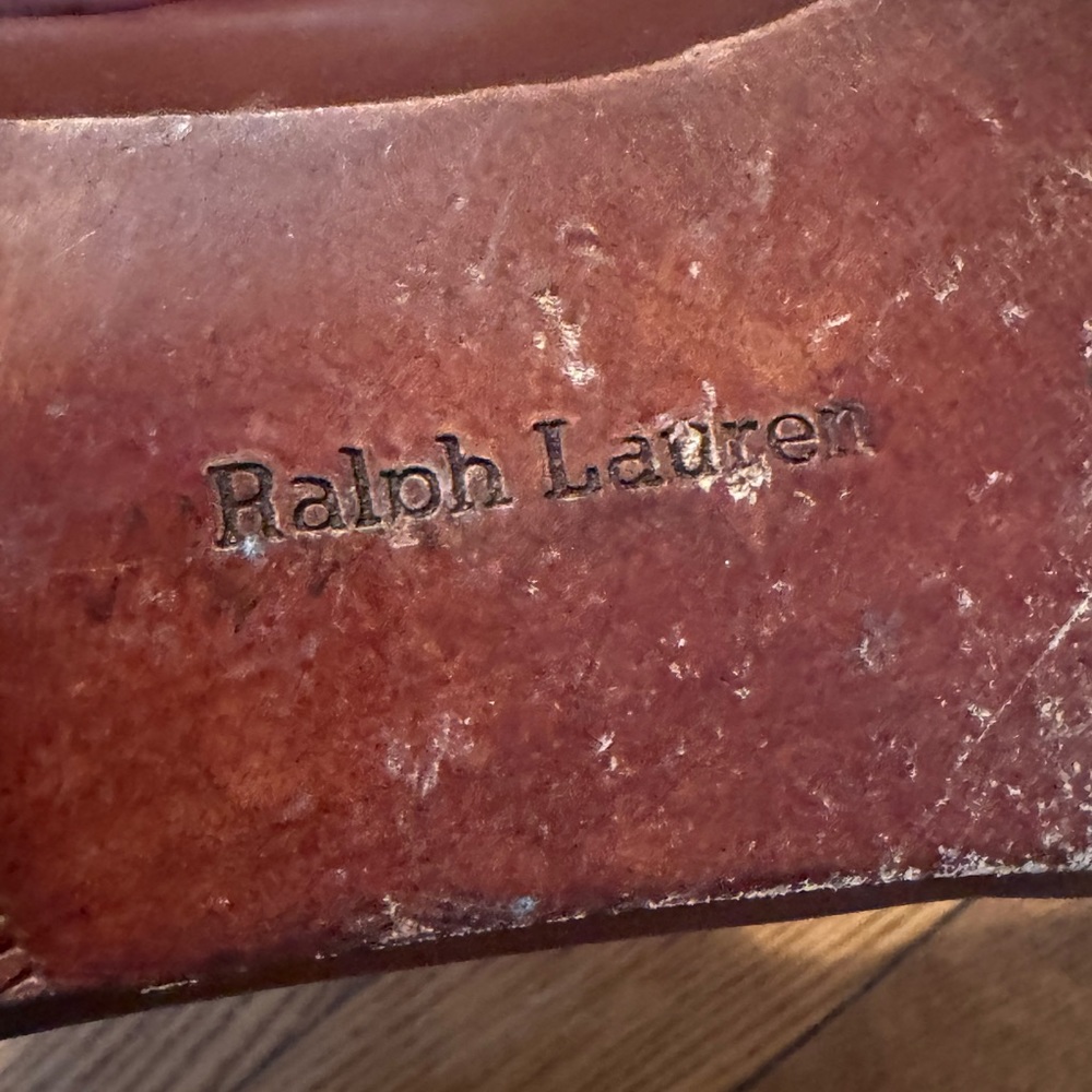 Ralph Lauren preppy vintage sample sale tassle flats brown with white tassle - Picture 8 of 11